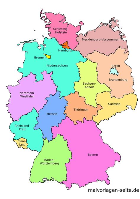 deutschlandkarte bundesländer zum ausdrucken